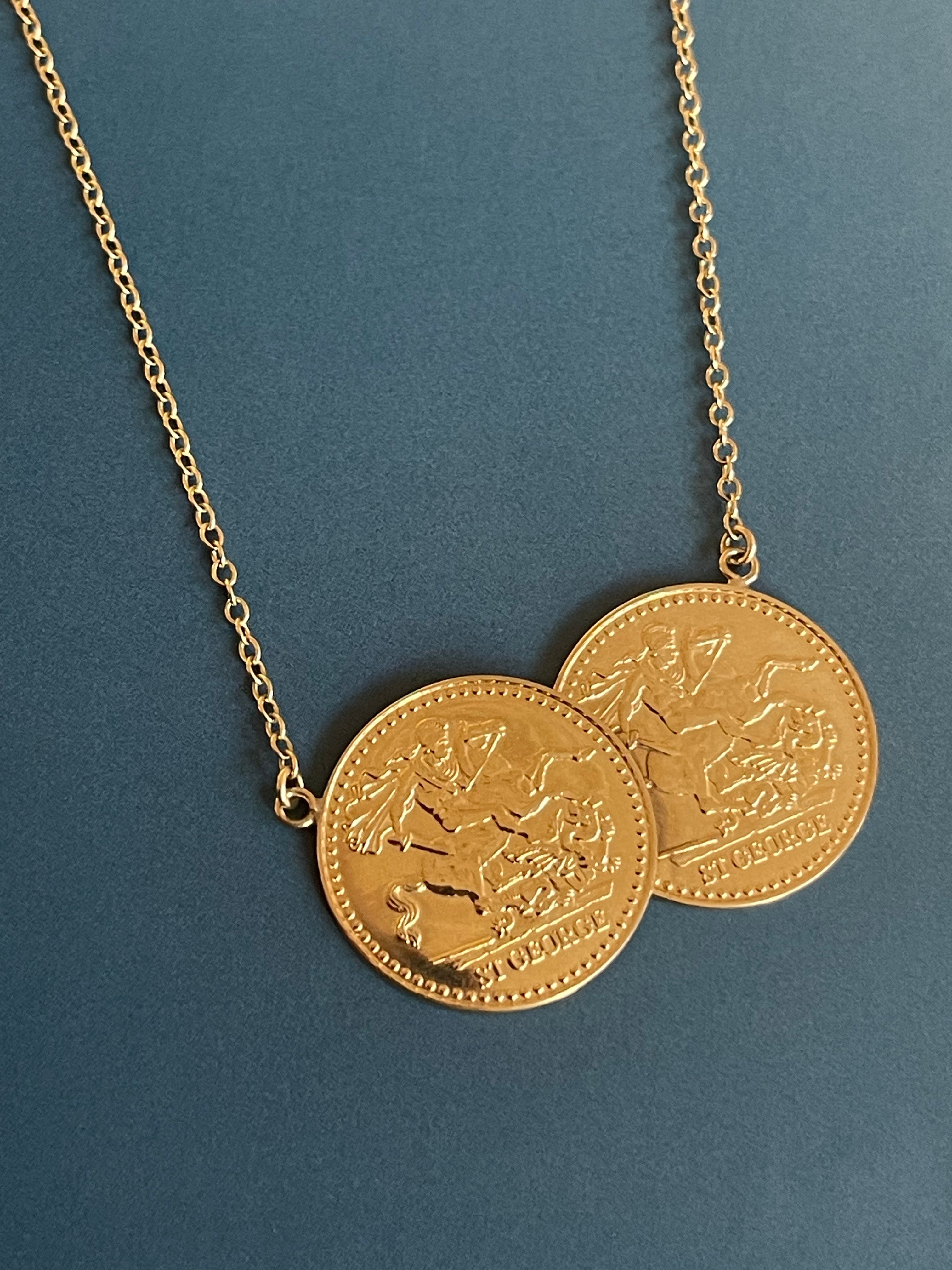 9ct gold online coin necklace