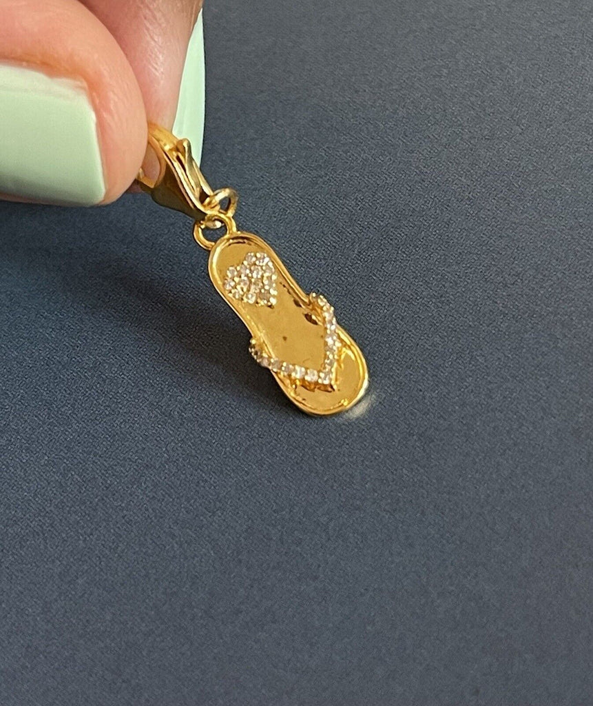 18ct yellow gold sandal bracelet charm 