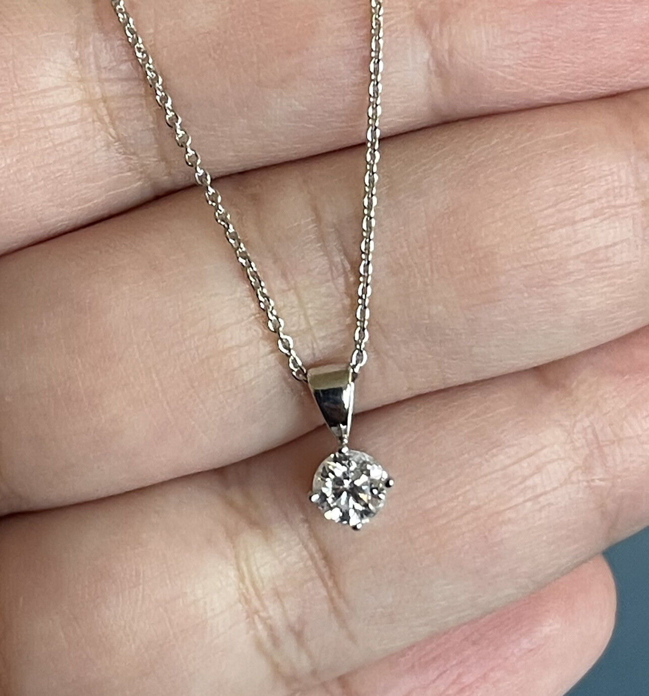 2 ct Solitaire Lab Grown Diamond Pendant available in 14K and Platinum