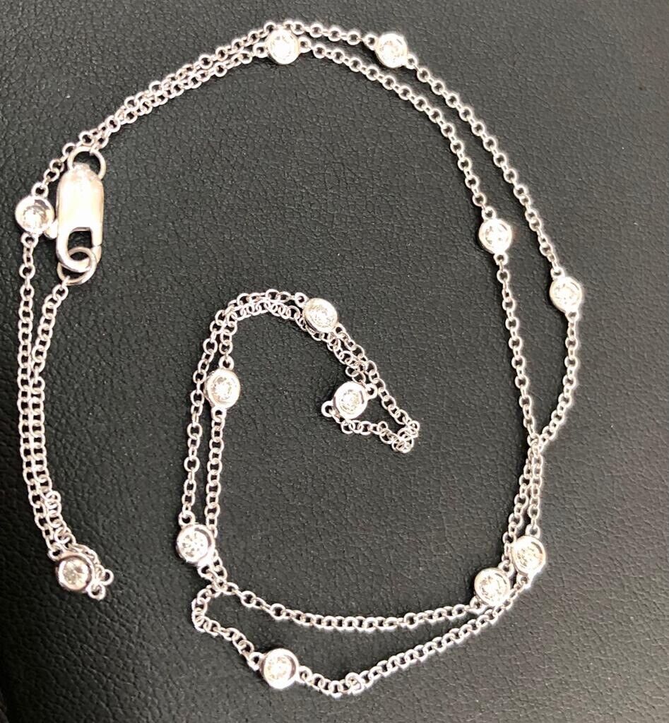 9ct white gold by the yard necklace