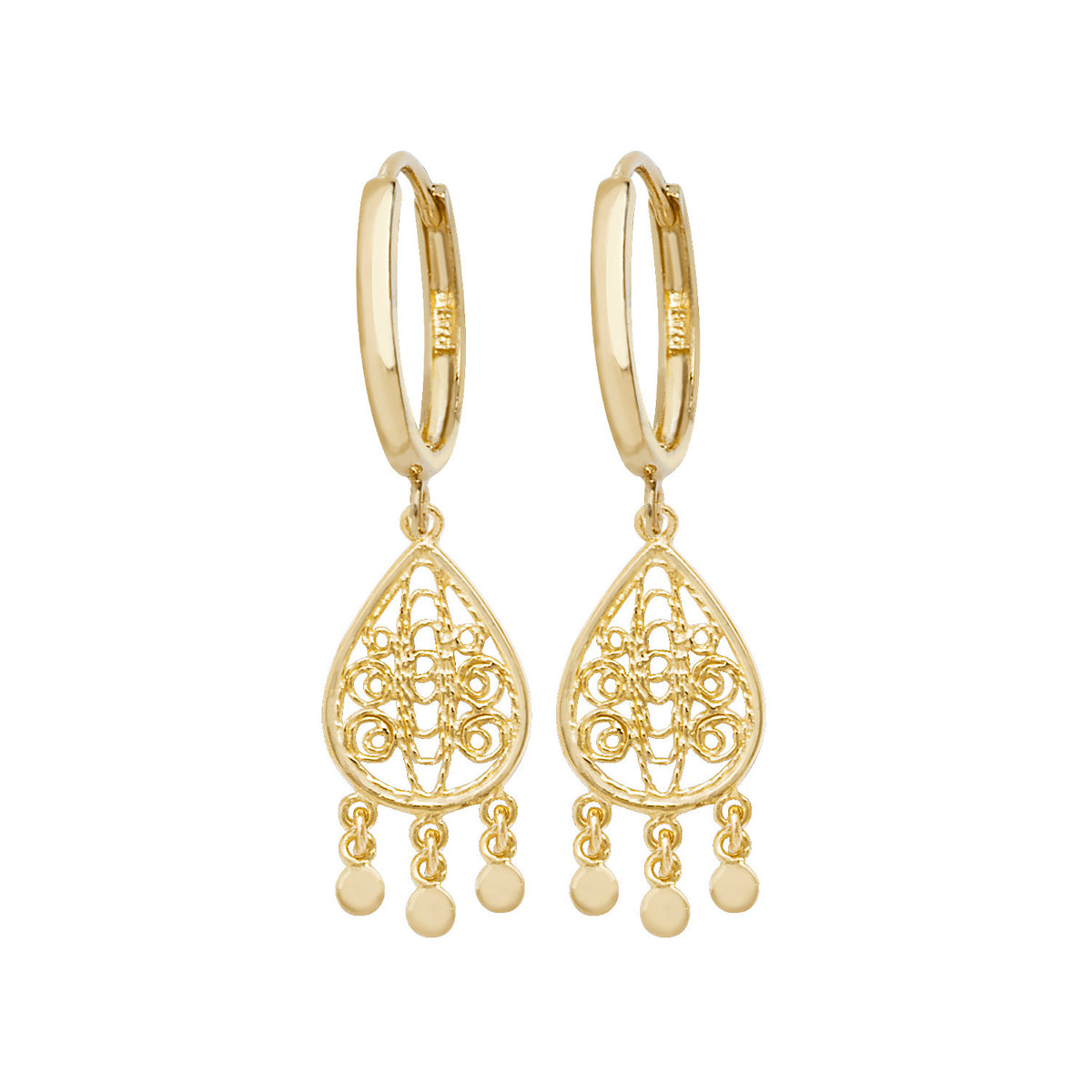 9CT GOLD DREAM CATCHER STYLE DROPS – London Diamond Online